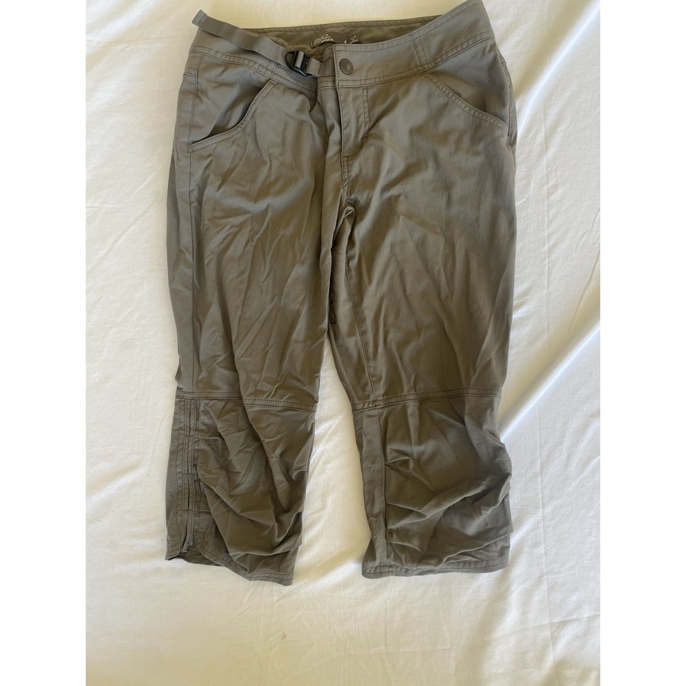 Prana Pants Womens 4 Mauve Purple Knicker Crop Capri Outdoor Hiking Belted Nylon